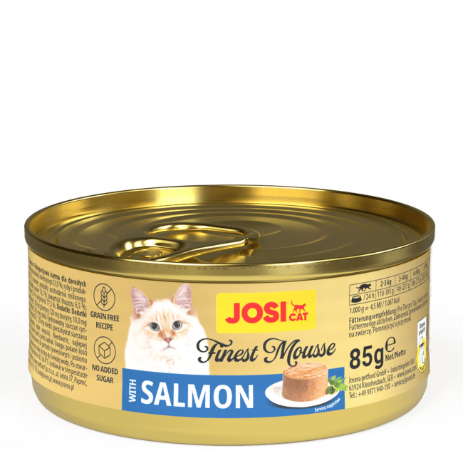 Konservi kaķiem – JosiCat Finest Mousse Salmon, 85 g