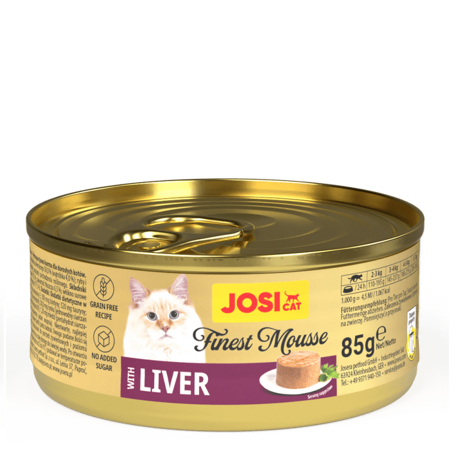 Konservi kaķiem – JosiCat Finest Mousse Liver, 85 g