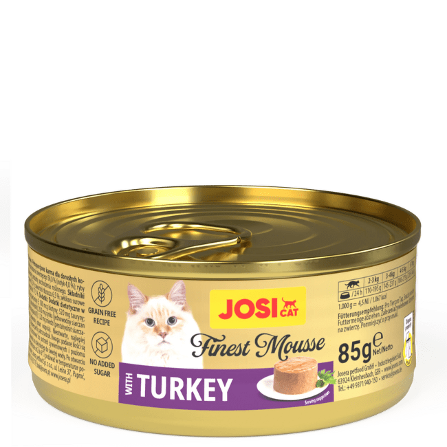 Konservi kaķiem – JosiCat Finest Mousse Turkey, 85 g