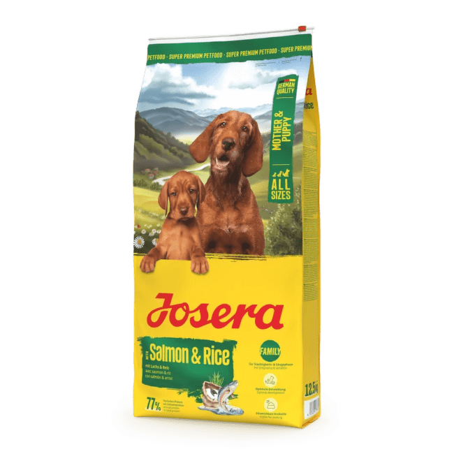 Корм для щенков и собак в период беременности и лактации – Josera Family Plus, с лососем, 12,5 кг