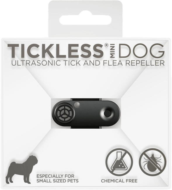Tickless mini dog - Dobíjateľný ultrazvukový odpudzovač kliešťov a bĺch pre psov čierne