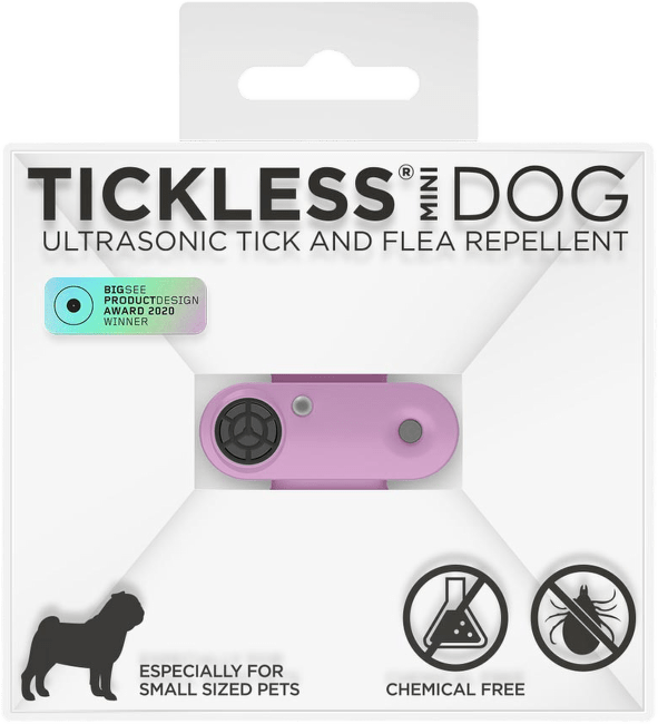 Tickless mini dog - Dobíjateľný ultrazvukový odpudzovač kliešťov a bĺch fialový