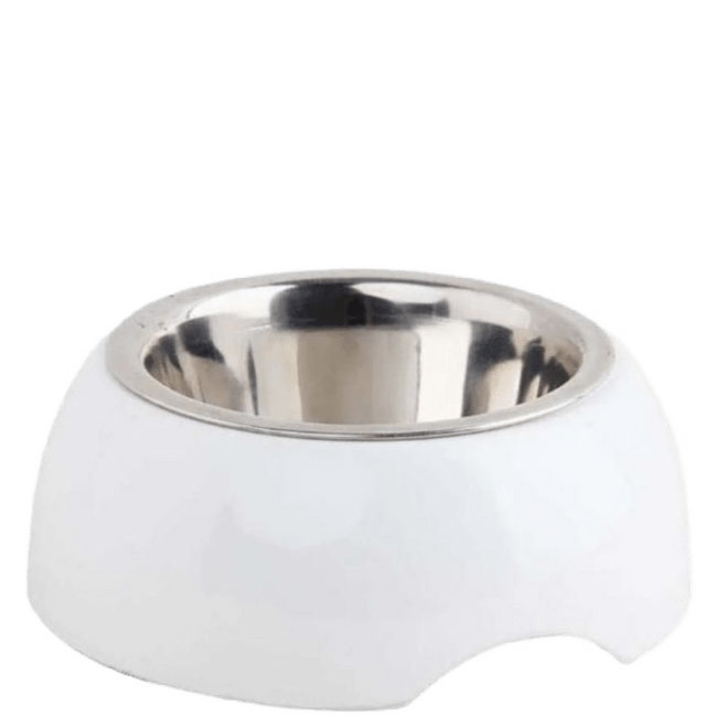 Миска для собак – Pawise Melamine bowl with stainless steal, white, 750 мл
