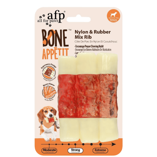 Игрушка для собак – AFP Nylon and Rubber Mix Rib, Bacon Flavor Infused