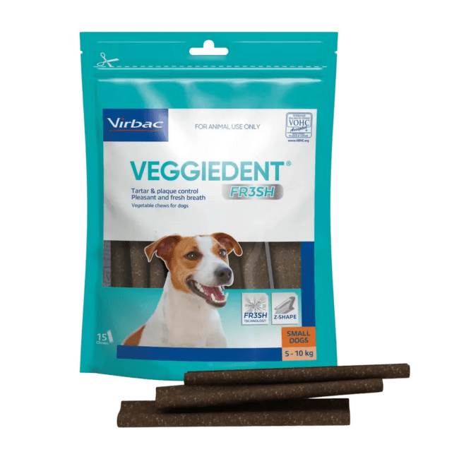 Gardums suņiem – Virbac VeggieDent FR3SH™ Dental Chews S N15, 224 g