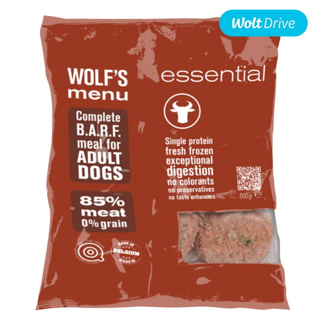 Saldēta barība suņiem – Wolf's Menu Essential, Beef, 800 g