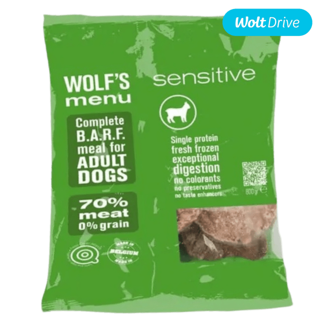 Замороженный корм для собак – Wolf's Menu Sensitive, Lamb, 800 г