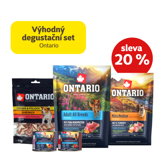 Výhodný degustační set Ontario pro malá plemena psů se slevou 20 %
