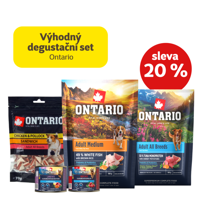 Výhodný degustační set Ontario pro střední plemena psů se slevou 20 %