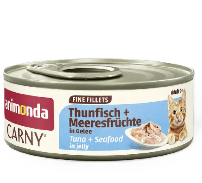 Konservi kaķiem – Carny Tuna and seafood in jelly 60 g