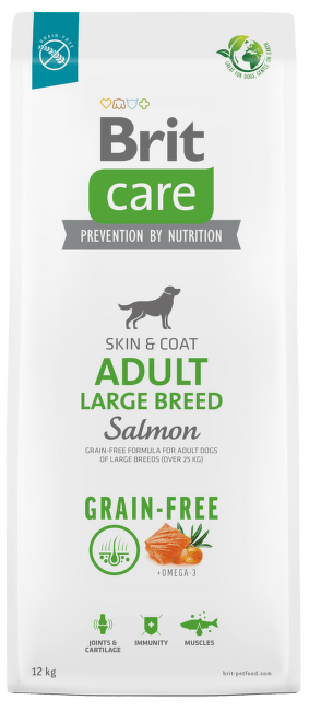 Barība suņiem – Brit Care Grain-Free Adult Large Breed, Salmon, 12 kg