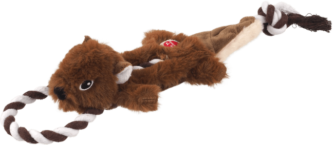 Hračka Dog Fantasy Skinneeez Veverička s lanom 35 cm