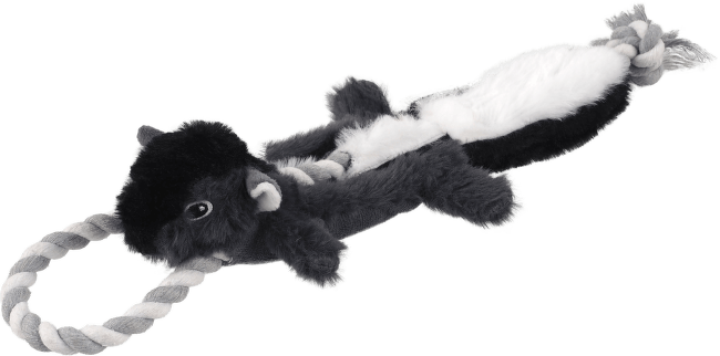 Hračka Dog Fantasy Skinneeez Skunk s provazem 35 cm