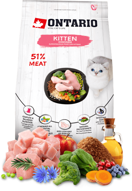 Корм для котят – Ontario Cat Kitten Chicken, 2 кг