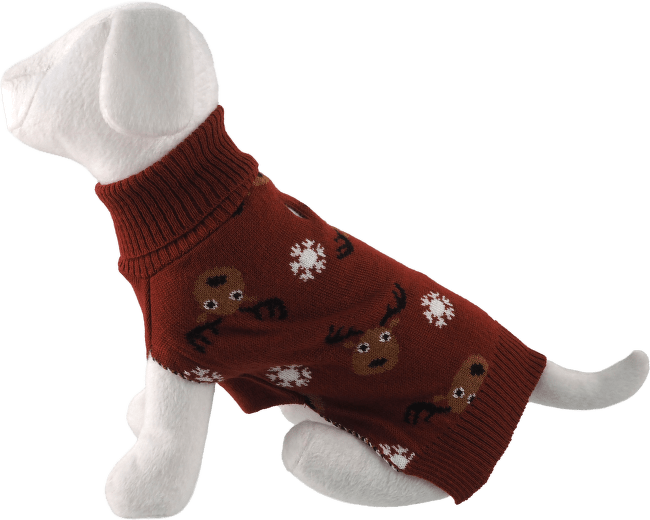Sveter pre psov Dog Fantasy Winter Tale hnedý M