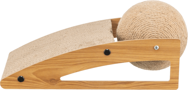 Škrabací rampa s míčem 40 × 17 × 20 cm dřevo/karton/sisal