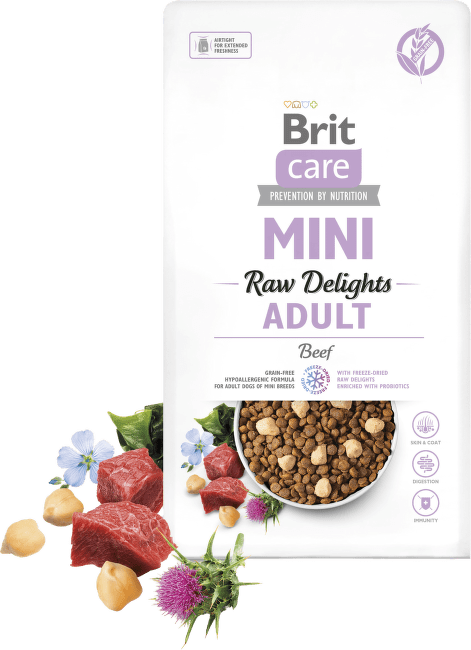 Granule Brit Care Mini FD Raw Delights s krůtou a krevetami 2 kg