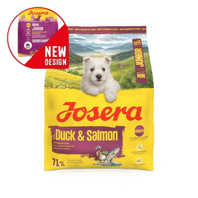 Корм для щенков – Josera Mini Junior with Duck and Salmon, 900 г
