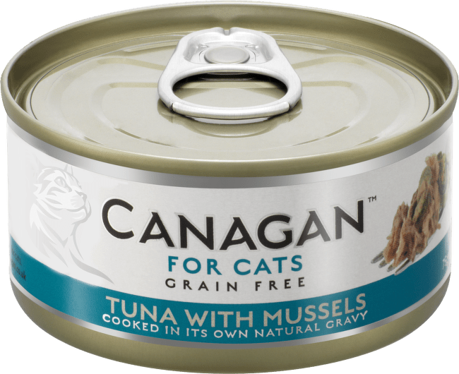 Canagan cat konzerva tuniak, mušľa  75 g