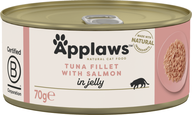 Konzerva Applaws Cat Tin Tuna Fillet with Salmon in Jelly 70 g