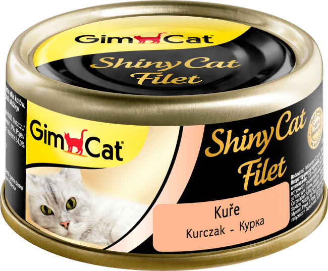 Konzerva pre mačky GimCat ShinyCat kura 2 × 70 g