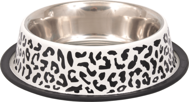 Miska DOG FANTASY nerez s gumou leopard 0,7l 23cm
