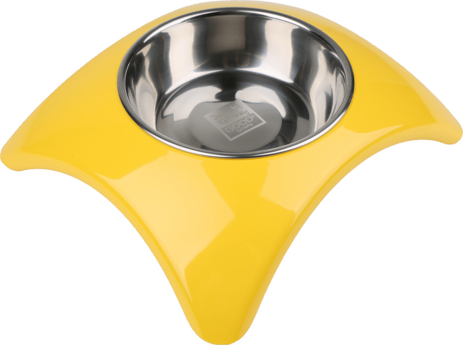 Bļoda suņiem metāla - Dog Fantasy stainless steel bowl 2in1, star, 350 ml, yellow