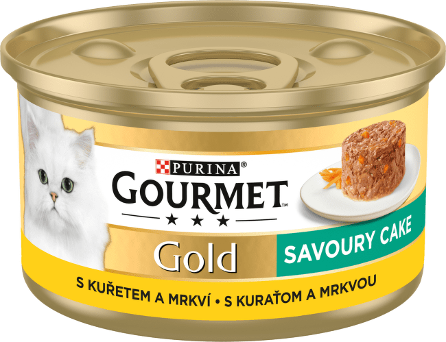 Gourmet gold cat konzerva Savoury cake kura a mrkva 85 g 