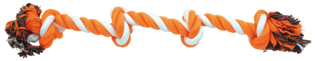 Uzol DOG FANTASY bavlnený oranžovo-biely 4 knoty 60cm
