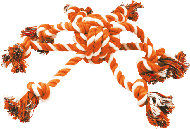 Přetahovadlo DOG FANTASY chobotnice oranžovo-bílá 45 cm