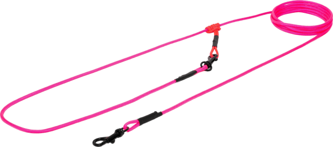 Vodítko Tamer Easylong lanové slim 2,5 m neon růžové