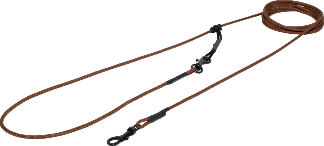 Vodítko Tamer Easylong lanové slim 2,5 m hnědé