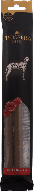 Gardums suņiem – Prospera Plus, Beef and Rawhide Stick, 25 cm, 2 gab.