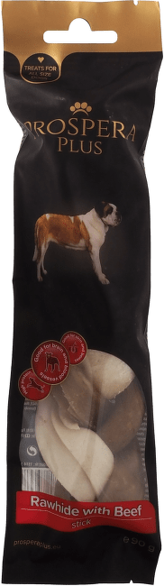 Gardums suņiem – Prospera Plus Rawhide With Beef Braided Stick, 17,5 cm