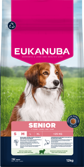 Krmivo Eukanuba Senior Small and Medium jahňacie 12kg