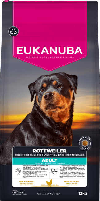 Krmivo Eukanuba Breed Care Adult Rottweiler Chicken 12 kg