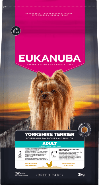 Krmivo Eukanuba Breed Care Adult Yorkshire Terrier Chicken 3 kg