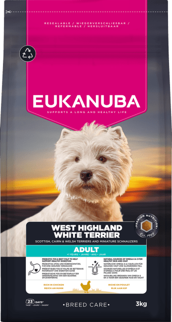 Krmivo Eukanuba Breed Care Adult West Highland White Terrier Chicken 3 kg
