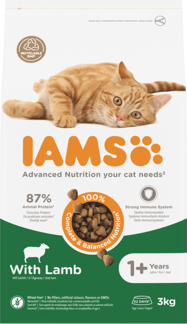 Krmivo IAMS Cat Adult Lamb 3 kg