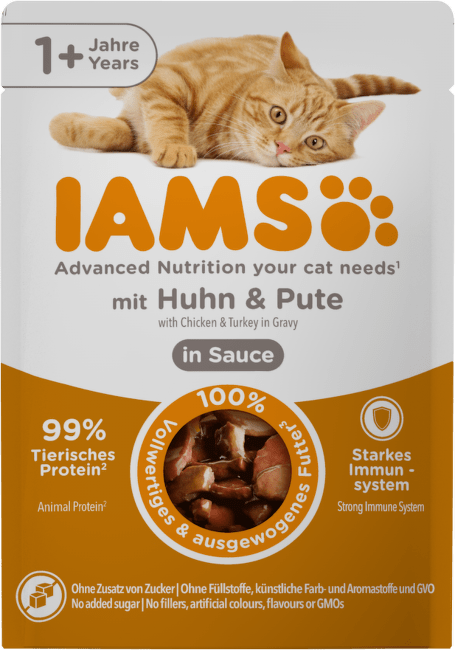 Kapsička IAMS Delights Adult kuře a krůta masem v omáčce 85 g