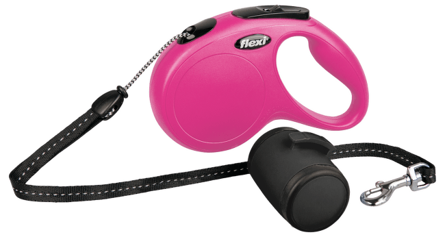 Поводок-рулетка для собак - FLEXI Vario Set + multi box, цвет - розовый