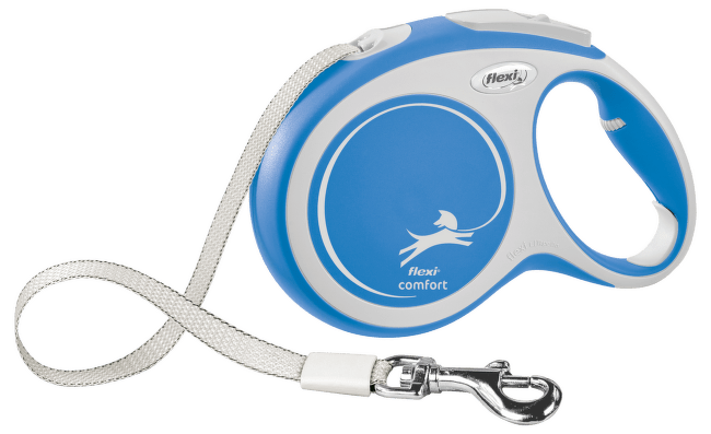 Поводок-рулетка для собак – Flexi New Comfort Tape Leashes L 8 м, Blue