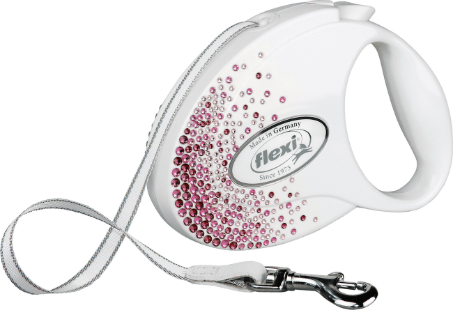 Inerces pavada suņiem – Flexi Glam Splash Orient M 5 m, Tape, White
