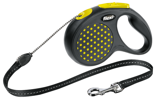 Inerces pavada suņiem - FLEXI Design Dots Cord S, 5 m, yellow