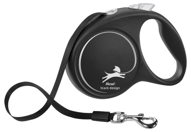 Inerces pavada suņiem – Flexi Black Design M Tape 5 m, Black