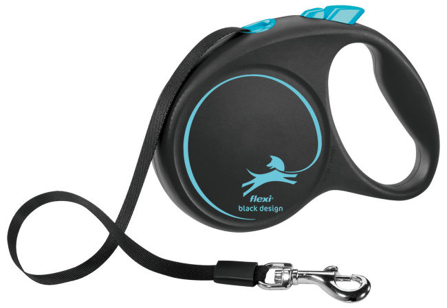 Inerces pavada suņiem – Flexi Black Design L Tape 5 m, Blue