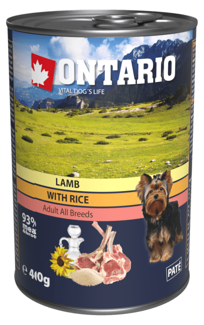 Консервы для собак – Ontario Adult Lamb and Rice, Sunflower Oil, 400 г