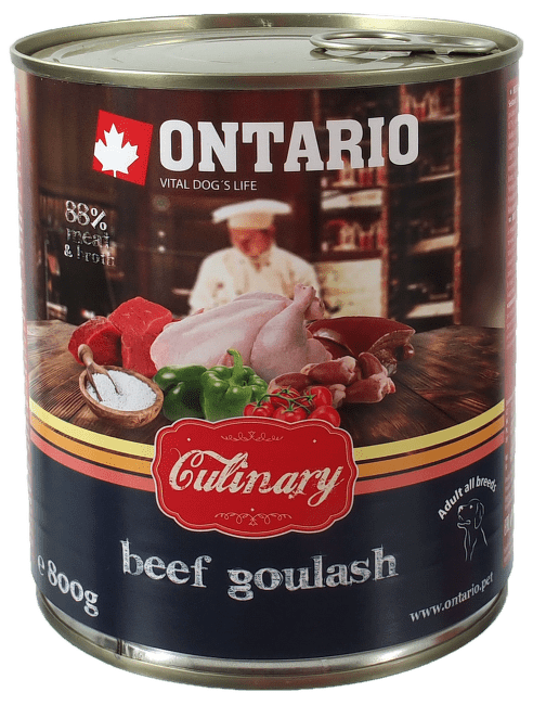 Консервы для собак – Ontario Culinary Beef Goulash, 800 г