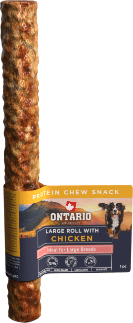 Žvýkací pochoutka Ontario Protein velká rolka pro velká plemena kuřecí 25,4 cm