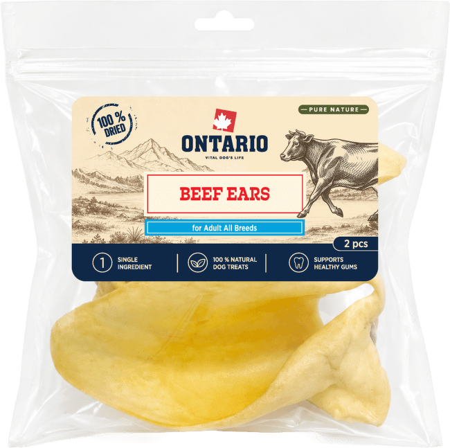 Sušené hovězí uši Ontario Pure Nature 2 ks